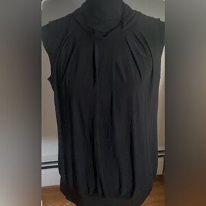 PerSeption Concept NWT Sz XL Black Sleeveless Mock Turtleneck Cascading Pleats
